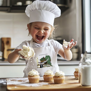 Gezellige Groene Whimsical Slaande Draak Boekenlie Kinder Schort