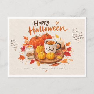Gezellige Halloween Herfst Magie Ansichtkaart Feestdagenkaart