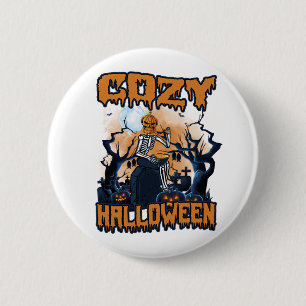 Gezellige Halloween Ronde Button 5,7 Cm
