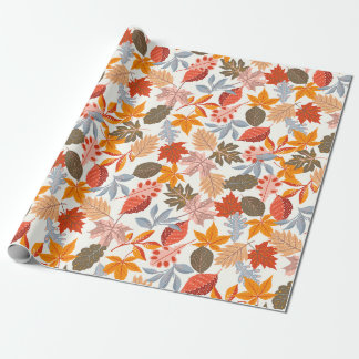 Gezellige herfst bladeren schattig patroon cadeaupapier