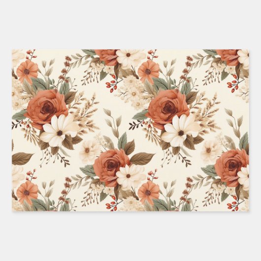 Gezellige herfst bloemenprint digitale kunst inpakpapier vel (Voorkant 2)