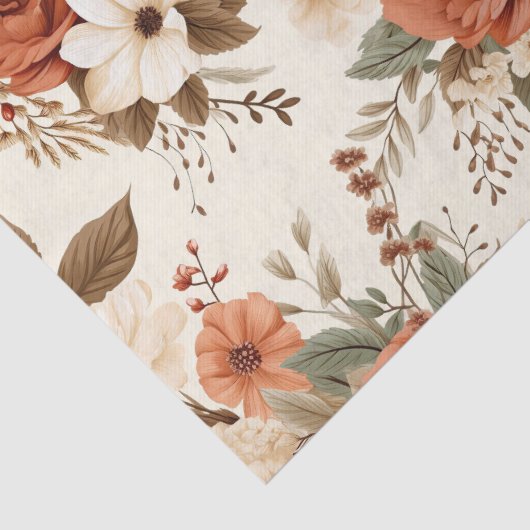 Gezellige herfst bloemenprint digitale kunst tissuepapier (Detail)