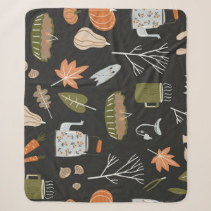 Gezellige Herfst Elements: Warme Patroon. Sherpa Deken