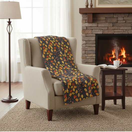 Gezellige Herfst Fleece Deken met Herfstbladeren