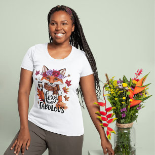 Gezellige Herfst Fox Floral Coffee Schattige Fabul T-shirt