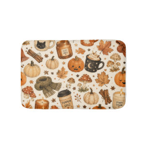 Gezellige herfst Halloween Pompoen Kruiden Herfst Badmat