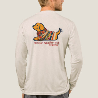 Gezellige herfst hond in herfstbladeren lange mouw Tri-Blend shirt