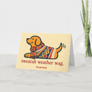 Gezellige herfst hond in trui kaart