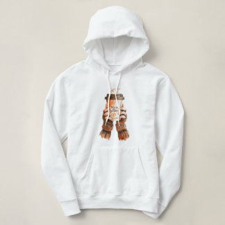 Gezellige Herfst Koffie Meisje Waterverf Hoodie