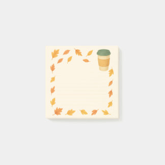 Gezellige herfst koffie – Vallende bladeren Post-it® Notes