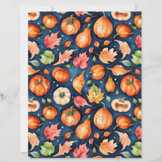 Gezellige herfst oogst pompoen & kalebas patroon p