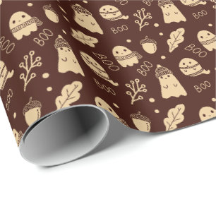Gezellige Herfst Spooky Ghosts Cadeaupapier