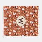 Gezellige Herfst Spooky Ghosts Fleece Deken (Voorkant (Horizontaal))