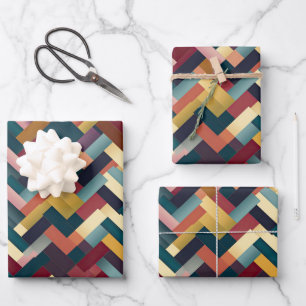 Gezellige herfst tonen weven patroon inpakpapier vel