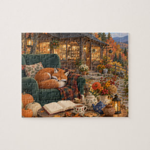 Gezellige Herfst Vos Theehuis Legpuzzel