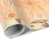 Gezellige Herfst Warme Floral Cadeaupapier (Rol Hoek)