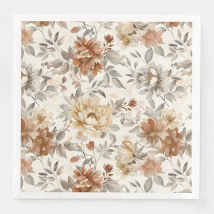 Gezellige herfstaesthetic herfst bloempatroon servet