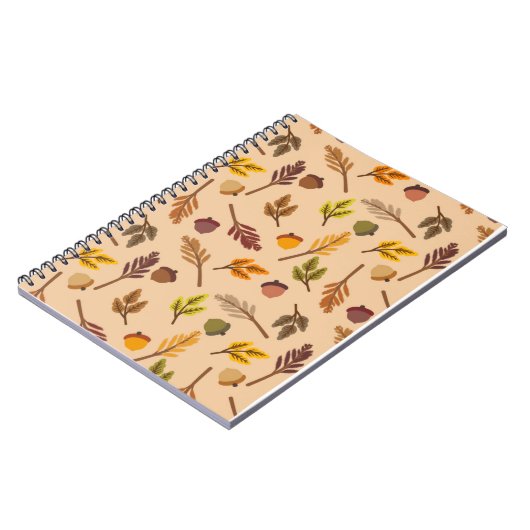 Gezellige herfstbladeren & eikels notitieboek (Linkerzijde)