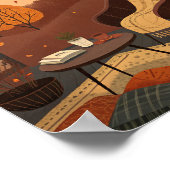 Gezellige herfsthoek: een rustige veranda met warm poster (Hoek)