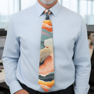 Gezellige herfstkleuren Abstracte digitale kunst Stropdas