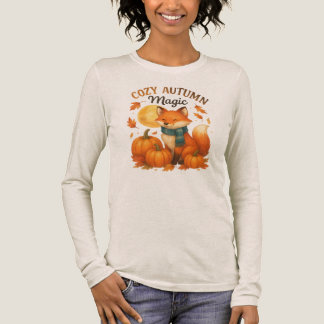 Gezellige herfstmagie – Schattige herfstvos Tri-Blend Shirt