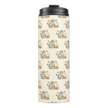 Gezellige herfstschildpad Kawaii pompoen kruiden l
