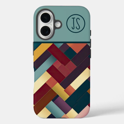 Gezellige herfsttonen weven patroon monogram Case-Mate iPhone case (Achterkant)
