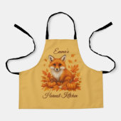 gezellige herfstvos - oogstkeuken & Naamscript Schort (Voorkant)