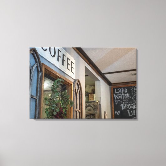 Gezellige hoek Café ingang Canvas Afdruk (Voorkant)