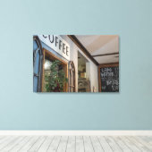 Gezellige hoek Café ingang Canvas Afdruk (Insitu (Houten vloer))