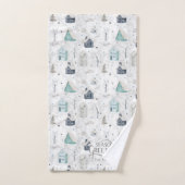 Gezellige Home Kerst Blauwgroen ID985 Bad Handdoek (Handdoek)