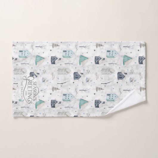 Gezellige Home Kerst Blauwgroen ID985 Bad Handdoek (Handdoek)