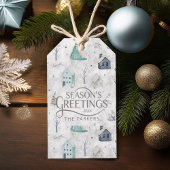 Gezellige Home Kerst Blauwgroen ID985 Cadeaulabel