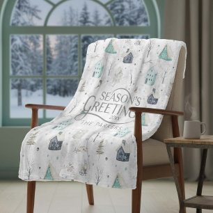 Gezellige Home Kerst Blauwgroen ID985 Fleece Deken