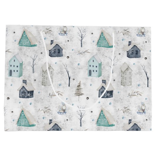 Gezellige Home Kerst Blauwgroen ID985 Groot Cadeauzakje (Achterkant)