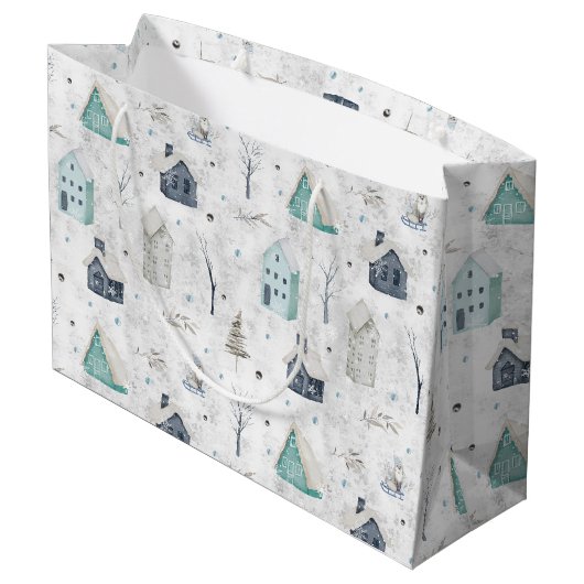 Gezellige Home Kerst Blauwgroen ID985 Groot Cadeauzakje (Achterkant Gekanteld)