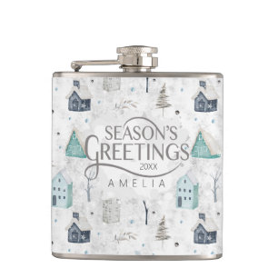 Gezellige Home Kerst Blauwgroen ID985 Heupfles
