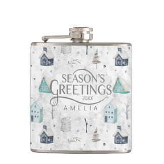 Gezellige Home Kerst Blauwgroen ID985 Heupfles