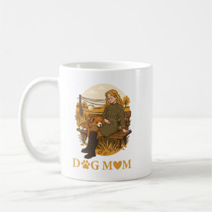 Gezellige Hond Moeder Bonding Moment Met Haar Geze Koffiemok