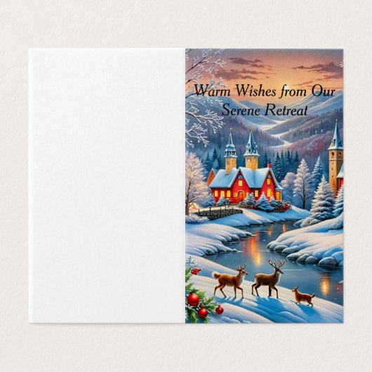 Gezellige huizen in de winter kaart (Buitenkant ongevouwen)