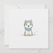 Gezellige Husky Illustratie - Schattige Puppy in S Feestdagenkaart (Voorkant)
