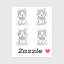 Gezellige Husky Illustration - Aangepaste gesneden