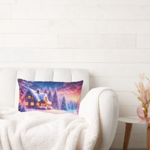Gezellige hut bij Winter Wonderland Lumbar Pillow Kussen