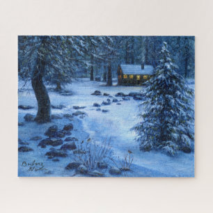 "Gezellige hut in de sneeuw"puzzel Legpuzzel
