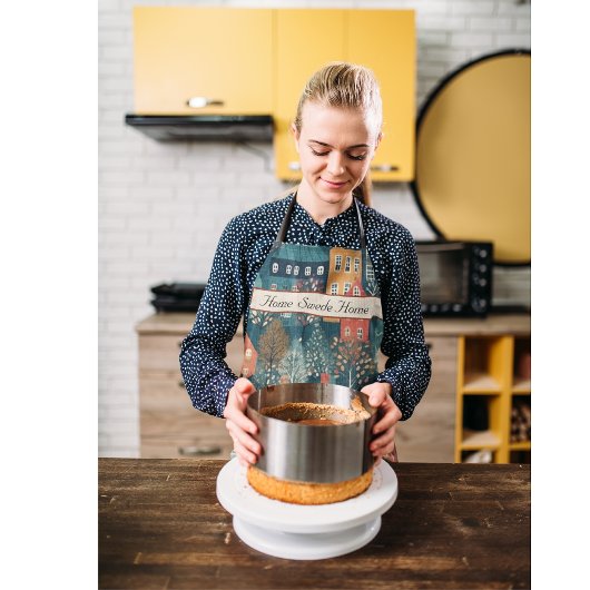 Gezellige Hygge Village Nordic Folk Art, op maat Schort