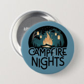 Gezellige kampvuur nachten rustiek outdoor avontuu ronde button 7,6 cm (Voorkant /achterkant)