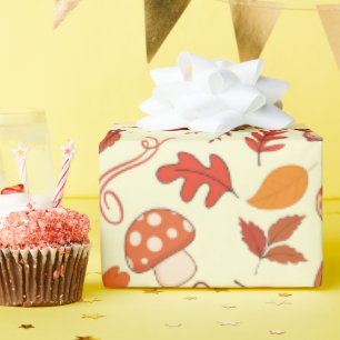 Gezellige kastanjes en bladeren naadloos inpakpapi cadeaupapier