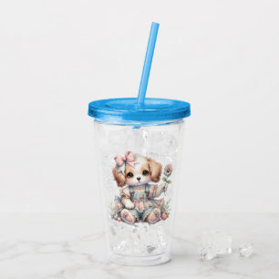 Gezellige Kawaii Cottagecore Farmcore Puppy Style Acryl Drinkbeker