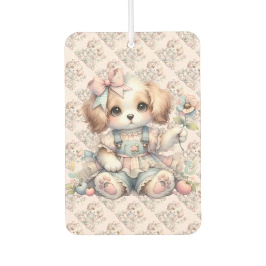 Gezellige Kawaii Cottagecore Farmcore Puppy Style Luchtverfrisser (Voorkant)