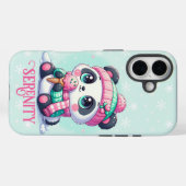Gezellige Kawaii Panda met Ice Cream Cone Winter Case-Mate iPhone Case (Achterkant (horizontaal))